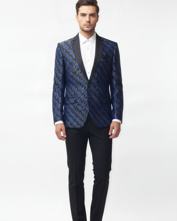 Royal Midnight Patterned Tuxedo Jacket