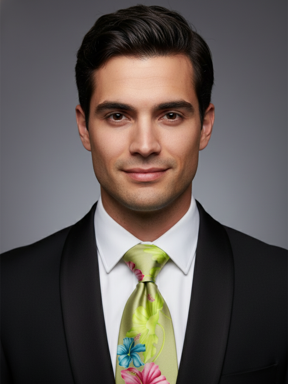 Premium Green Floral Printed Art Silk Tie for Men ? Designer Statement Necktie - Image 3