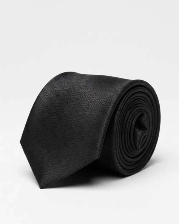 Premium Dark Patterned Silk Tie for Men ? Classic Formal Necktie