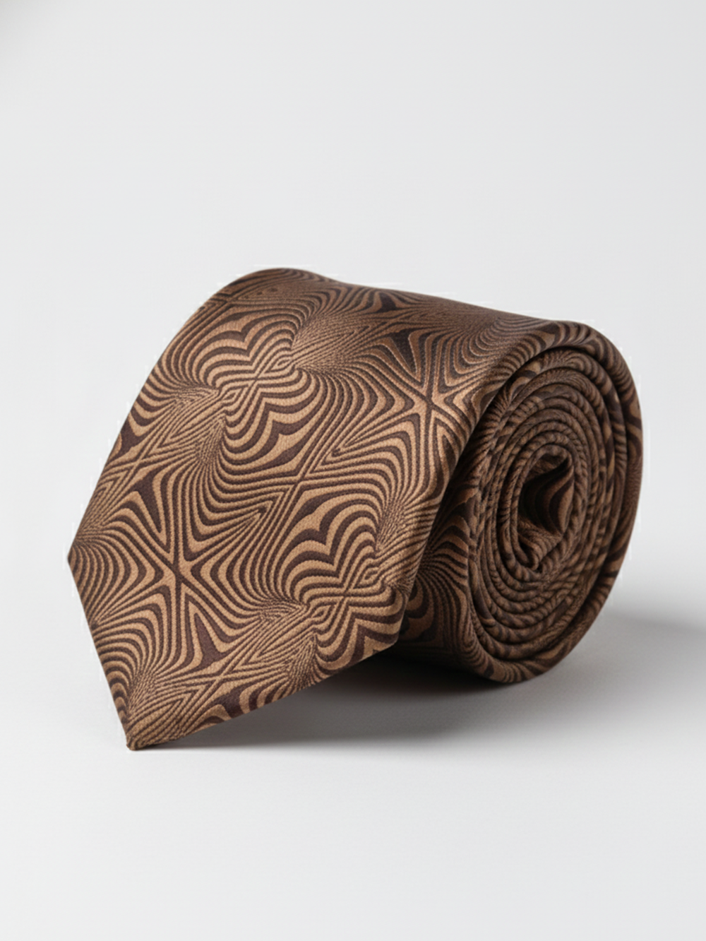 Luxury Golden Silk Necktie with Black Woven Detailing