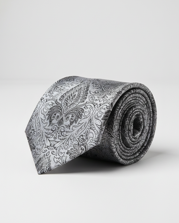 Classic Black & White Silk Necktie ? Timeless Contrast Design
