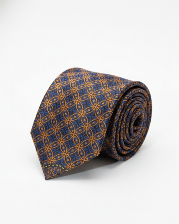 Vibrant Blue Tie with Red & Yellow Detailing ? Stylish & Bold